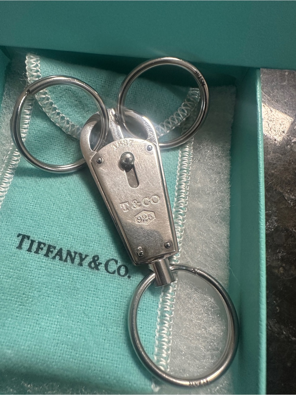 Tiffany & Co. Sterling Silver Key Ring - Silver 3 rings